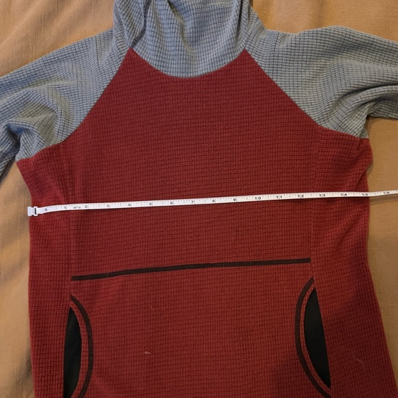 Melanzana Micro Grid Hoodie - Red/Slate - XS - Picture 4 of 7